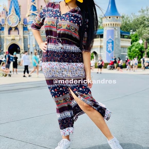 NWT bohemian print maxi dress boho party cocktail - Picture 11 of 16